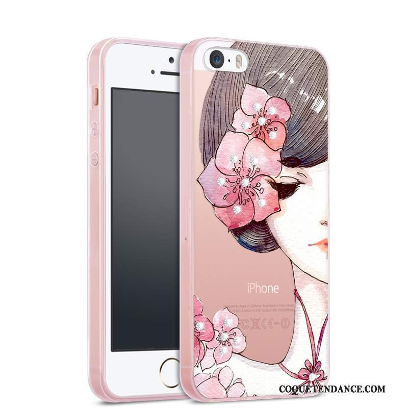 iPhone 5/5s Coque Tendance Étui Silicone Strass De Téléphone