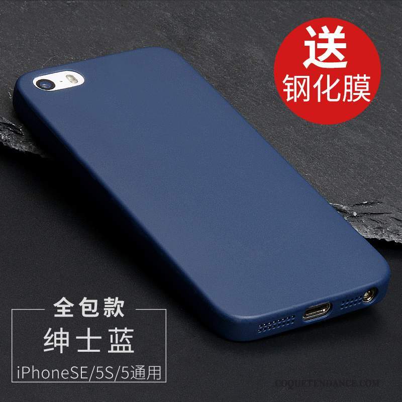 iPhone 5/5s Coque Très Mince Tout Compris Transparent De Téléphone Bleu Marin
