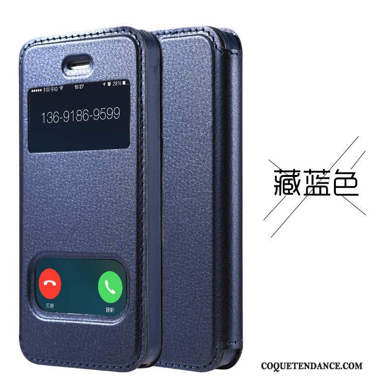 iPhone 5/5s Coque Étui Bleu Marin De Téléphone Simple Protection