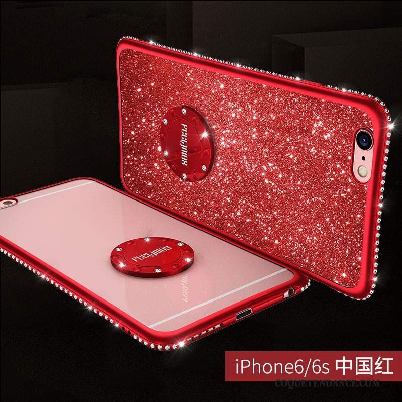 iPhone 6/6s Coque Incassable Luxe Étui Rouge Anneau