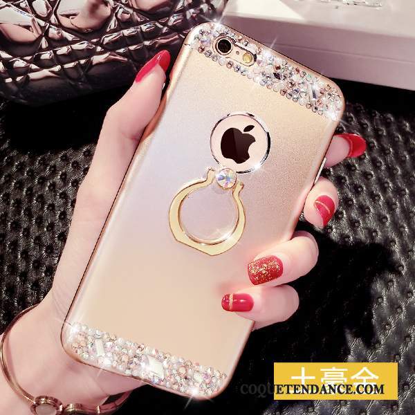 iPhone 6/6s Coque Incassable Strass Luxe Support Rose