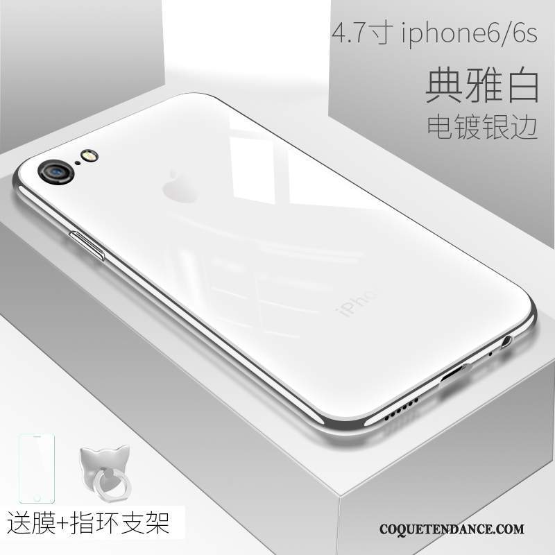 iPhone 6/6s Coque Étui Verre Tendance Blanc Noir