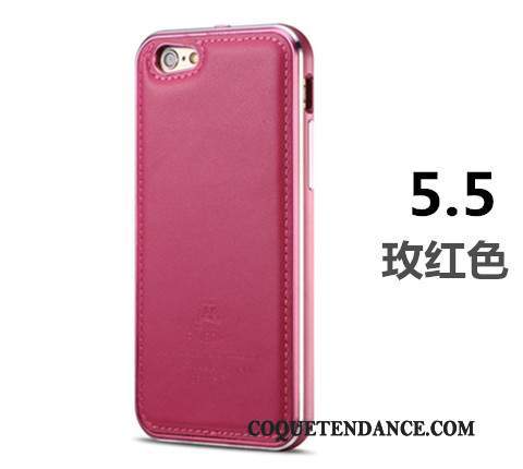 iPhone 6/6s Plus Coque Cuir Véritable De Téléphone Métal Étui Protection