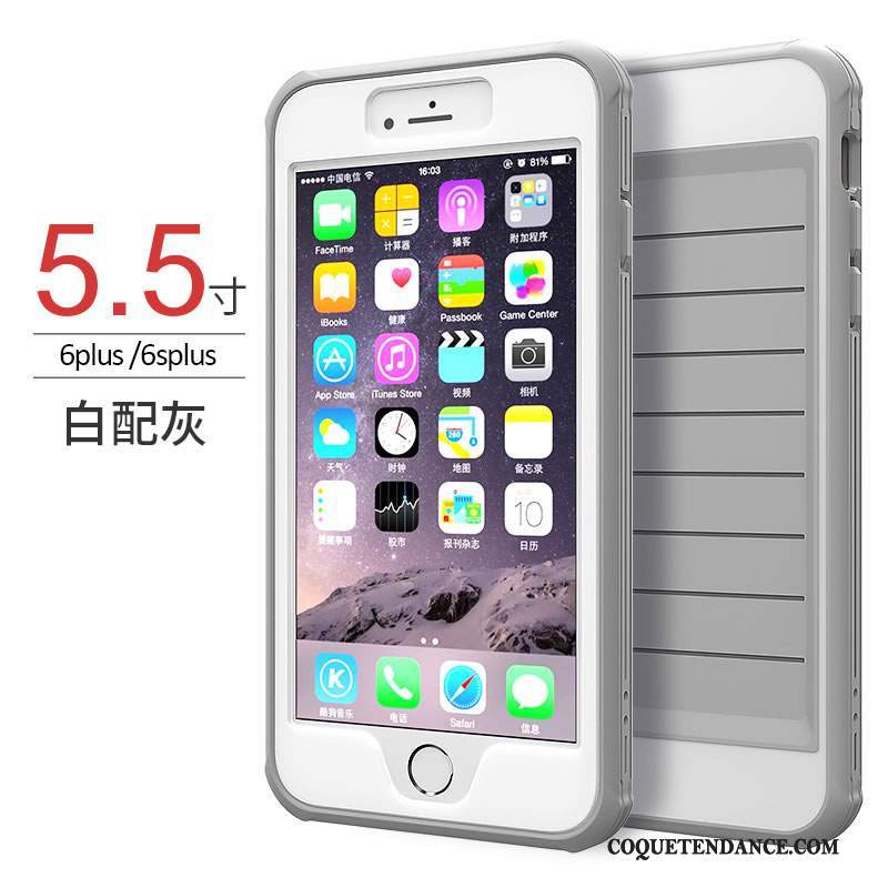 iPhone 6/6s Plus Coque Incassable Tout Compris Silicone Tendance Gris
