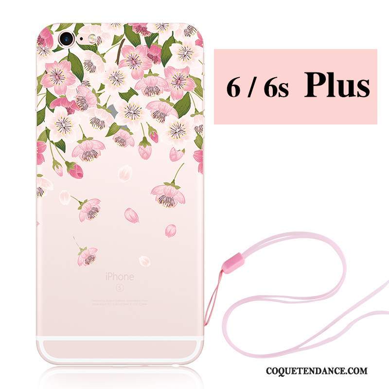iPhone 6/6s Plus Coque Ornements Suspendus Lapin Rose Nouveau Silicone
