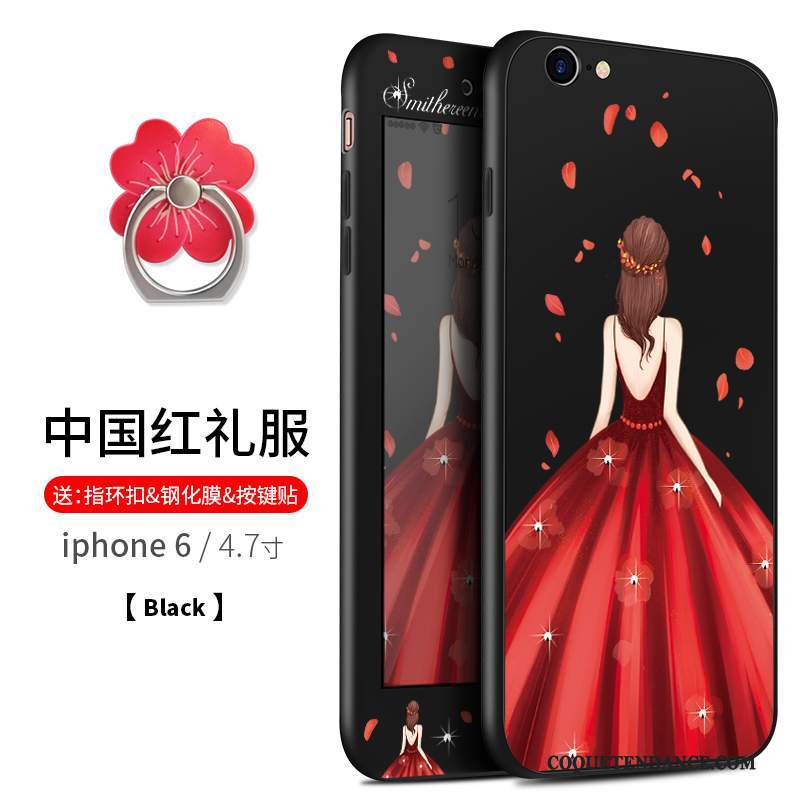 iPhone 6/6s Plus Coque Rouge Tout Compris Silicone Fluide Doux De Téléphone