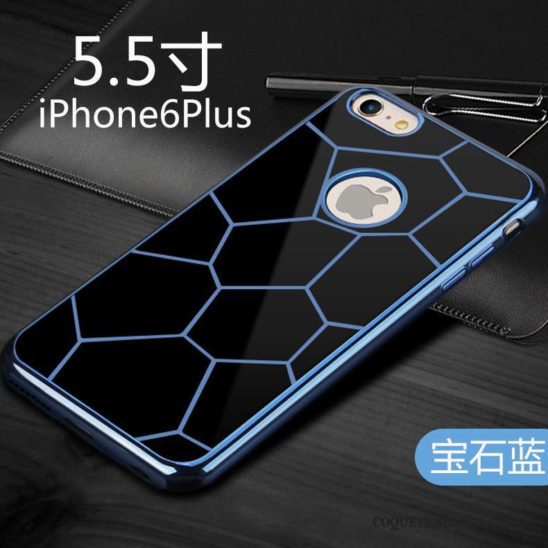 iPhone 6/6s Plus Coque Silicone Bleu Europe Noir