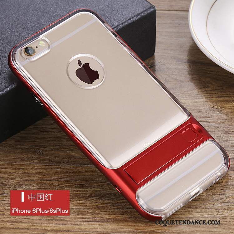 iPhone 6/6s Plus Coque Tout Compris Support Étui Rouge Transparent