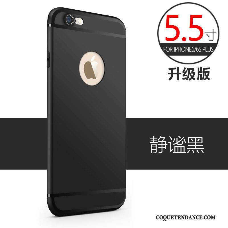 iPhone 6/6s Plus Coque Étui Noir Silicone Délavé En Daim