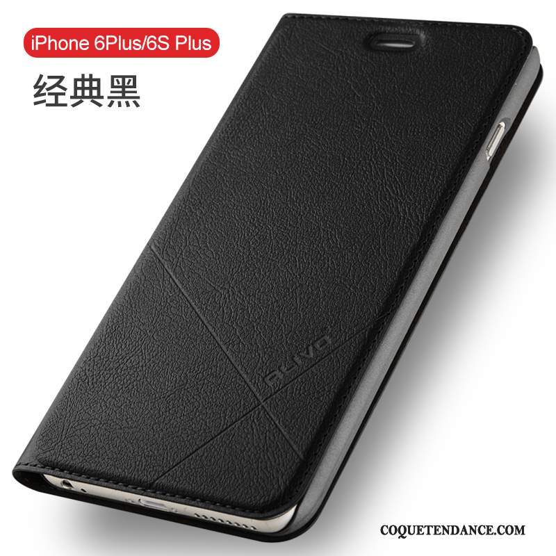 iPhone 6/6s Plus Coque Étui Noir Étui En Cuir Incassable Difficile