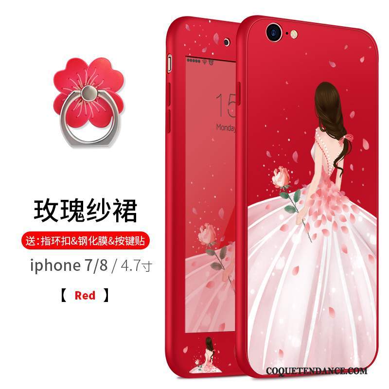 iPhone 7 Coque De Téléphone Fluide Doux Rouge Ornements Suspendus Créatif