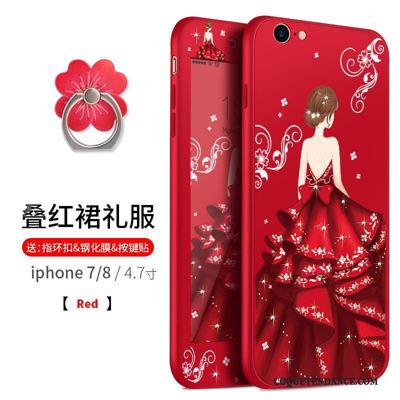 iPhone 7 Coque De Téléphone Fluide Doux Rouge Ornements Suspendus Créatif