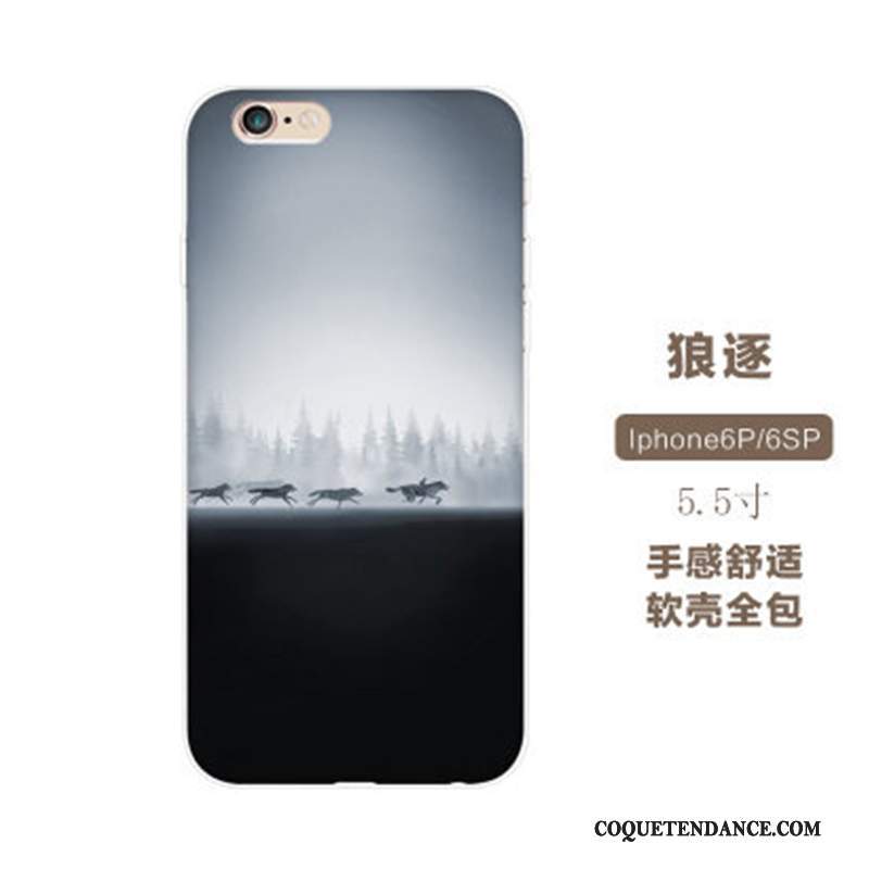 iPhone 7 Coque De Téléphone Silicone Fluide Doux Style Chinois Bleu