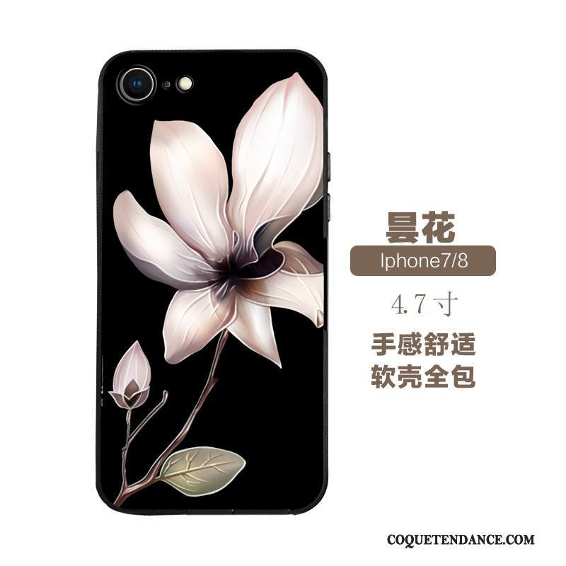 iPhone 7 Coque De Téléphone Silicone Fluide Doux Style Chinois Bleu