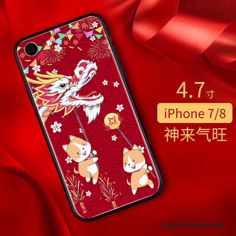 iPhone 7 Coque Incassable Rouge De Téléphone Chat Nouveau