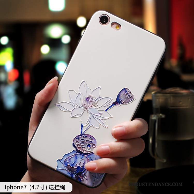 iPhone 7 Coque Ornements Suspendus Incassable Silicone Tout Compris Style Chinois