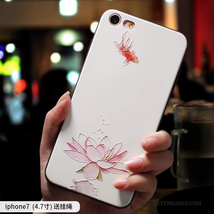 iPhone 7 Coque Ornements Suspendus Incassable Silicone Tout Compris Style Chinois