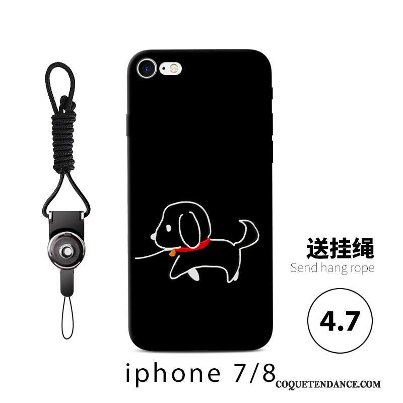 iPhone 7 Coque Silicone Personnalité Noir Dessin Animé Fluide Doux