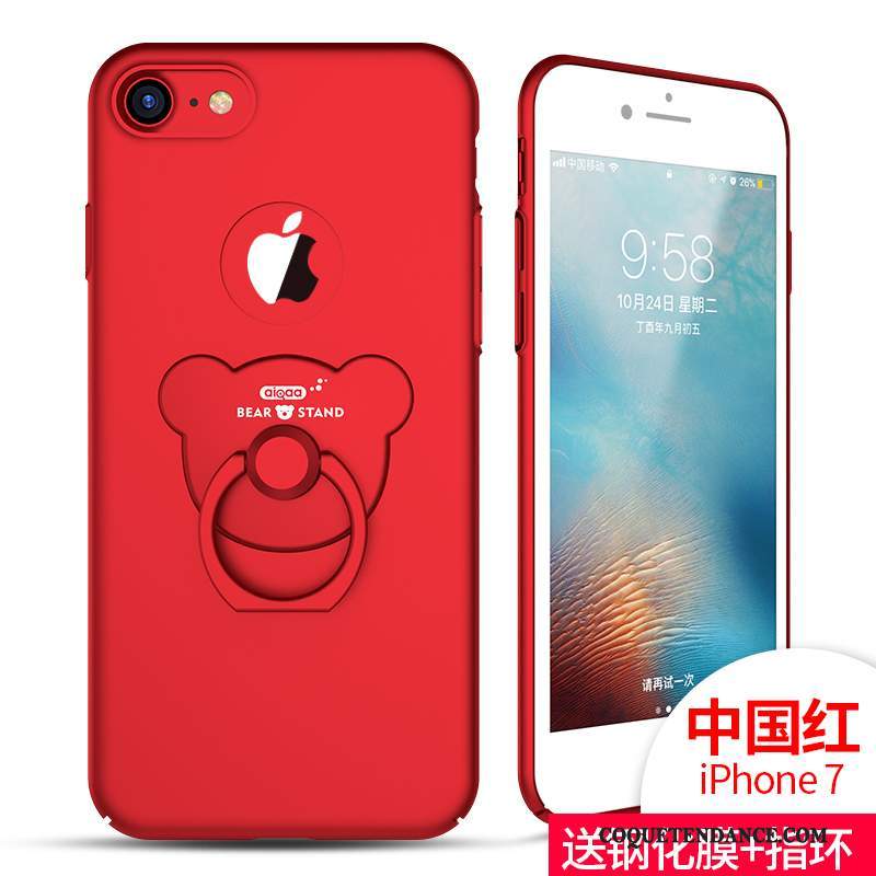 iPhone 7 Coque Silicone Rouge Étui Argent De Téléphone