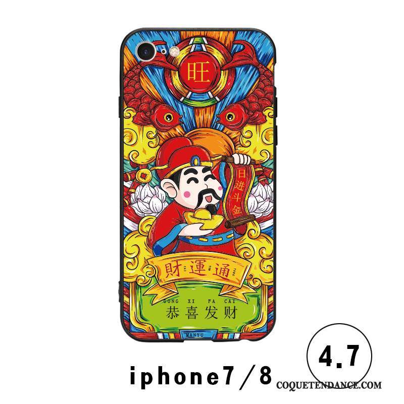 iPhone 7 Coque Verre Multicolore Tout Compris Dieu De La Richesse De Téléphone