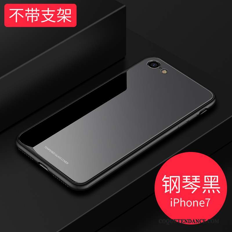 iPhone 7 Coque Verre Étui Magnétisme Tendance Rouge