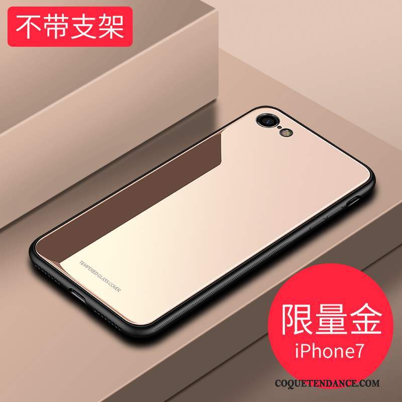 iPhone 7 Coque Verre Étui Magnétisme Tendance Rouge