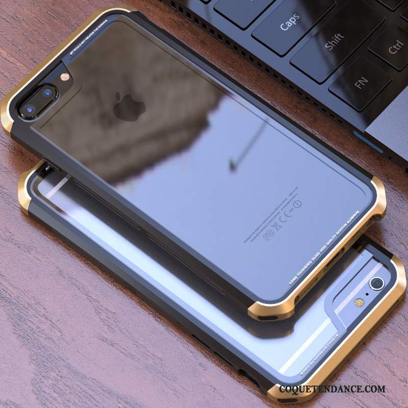 iPhone 7 Plus Coque Border Couvercle Arrière Transparent Métal Nouveau