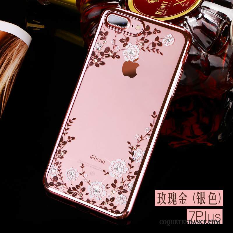 iPhone 7 Plus Coque De Téléphone Difficile Transparent Rose Luxe