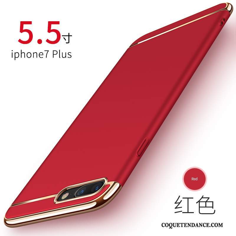 iPhone 7 Plus Coque Délavé En Daim Rouge De Téléphone Noir