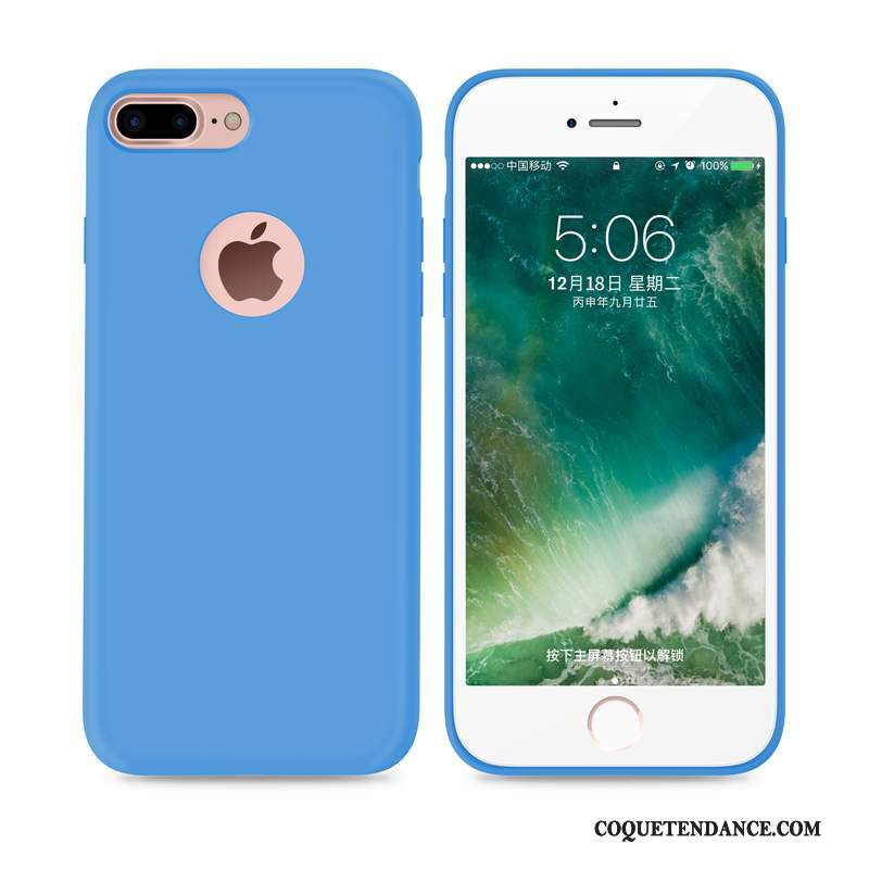 iPhone 7 Plus Coque Fluide Doux Bleu Pu De Téléphone