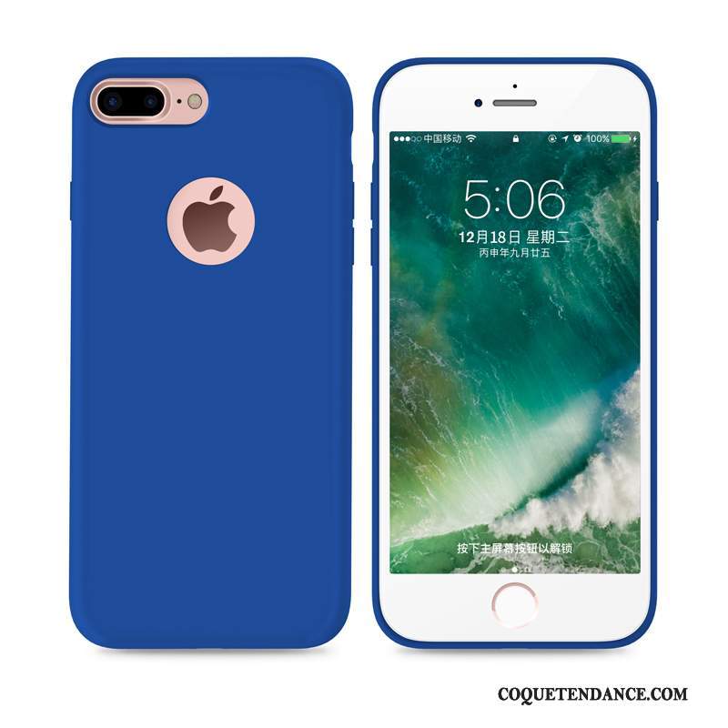 iPhone 7 Plus Coque Fluide Doux Bleu Pu De Téléphone