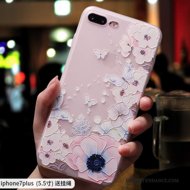 iPhone 7 Plus Coque Incassable Élégant Marque De Tendance Tout Compris Délavé En Daim