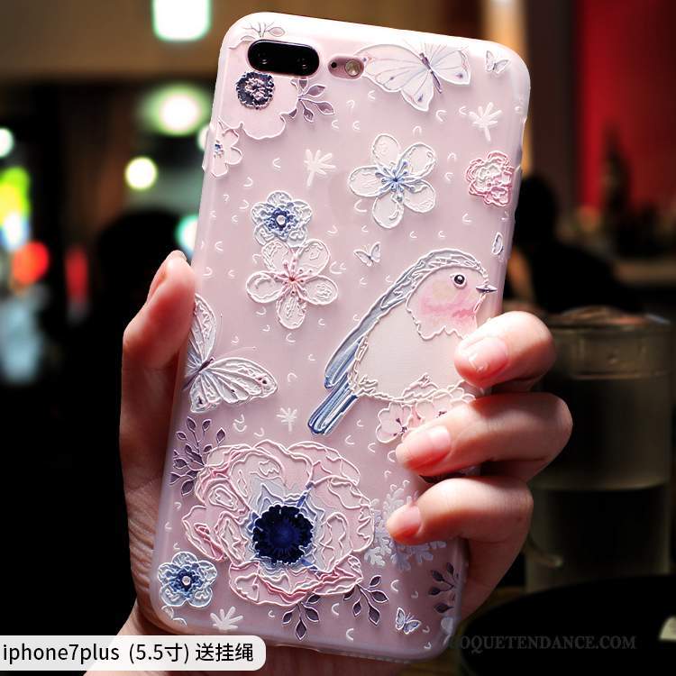 iPhone 7 Plus Coque Incassable Élégant Marque De Tendance Tout Compris Délavé En Daim