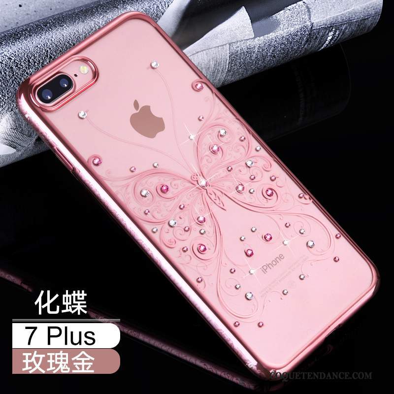 iPhone 7 Plus Coque Luxe De Téléphone Rose Transparent Nouveau