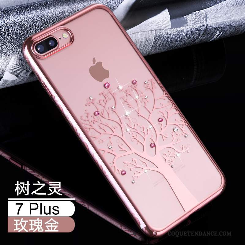 iPhone 7 Plus Coque Luxe Difficile Transparent Rose Tout Compris