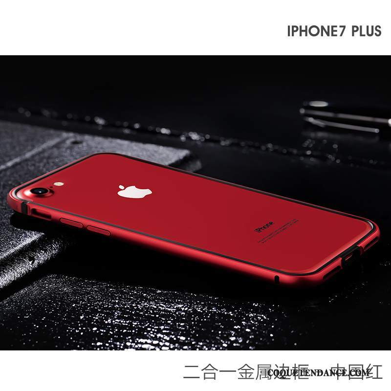 iPhone 7 Plus Coque Noir Luxe Border Métal De Téléphone