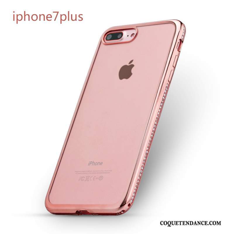 iPhone 7 Plus Coque Nouveau Étui Or Strass Silicone