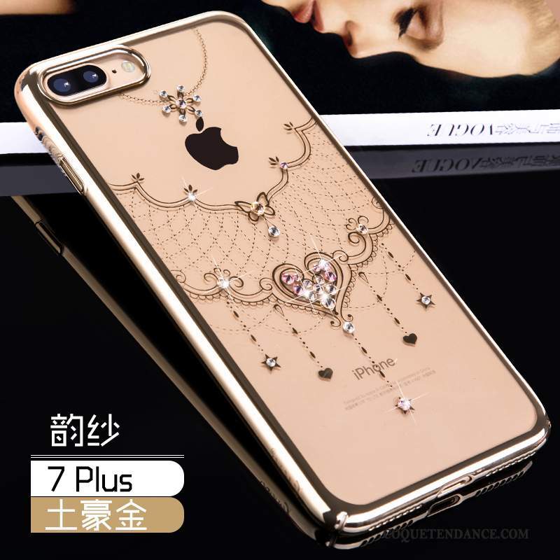 iPhone 7 Plus Coque Personnalité Rose Protection Incassable Strass