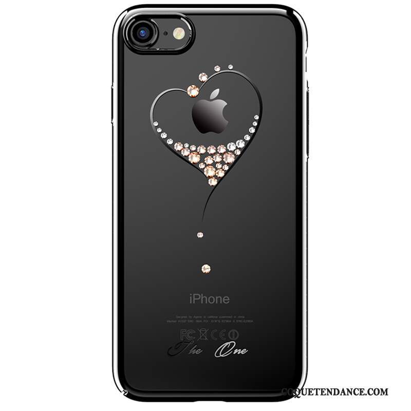 iPhone 7 Plus Coque Rose Transparent Nouveau Protection Strass