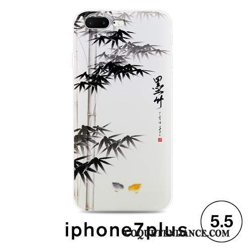 iPhone 7 Plus Coque Style Chinois Protection Étui Gaufrage Fluide Doux