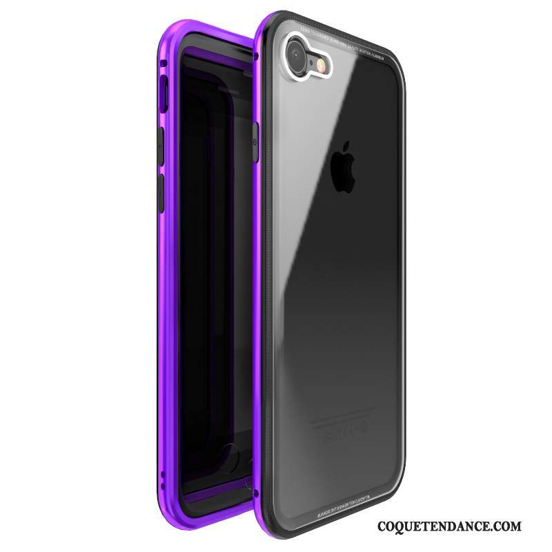 iPhone 7 Plus Coque Verre Trempé Protection Étui Métal De Téléphone