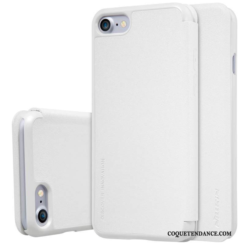 iPhone 8 Coque Antidérapant Étui En Cuir Blanc Housse Protection