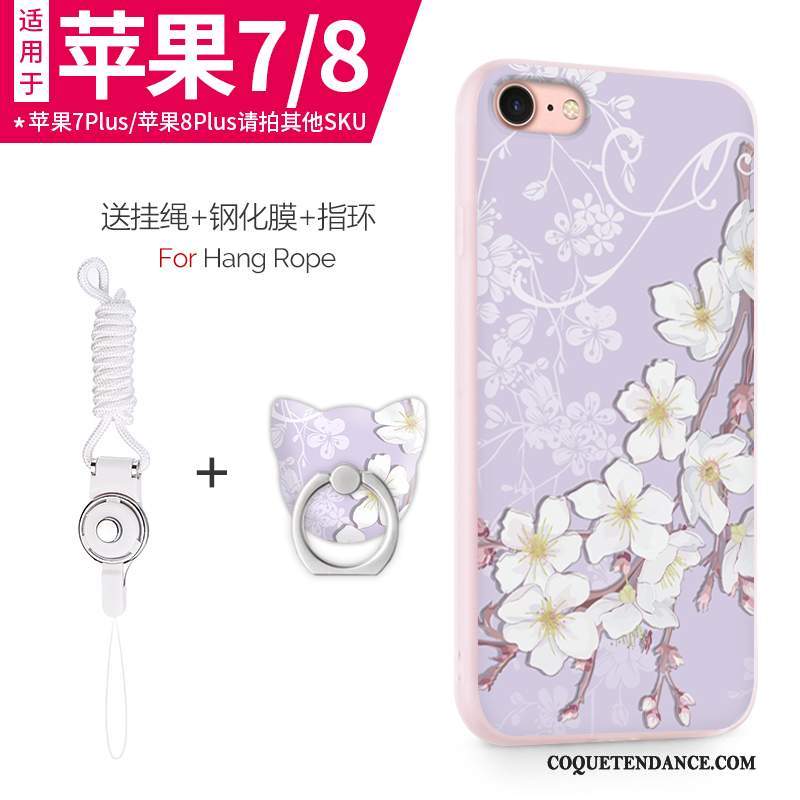 iPhone 8 Coque Mince Silicone Protection De Téléphone Violet