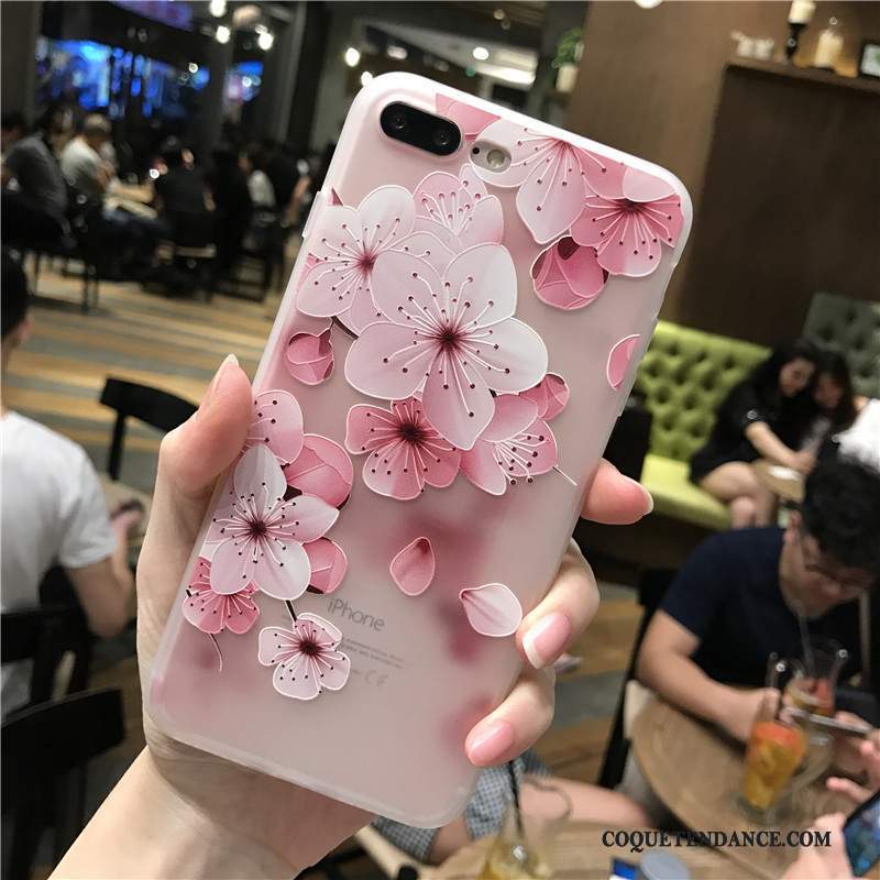 iPhone 8 Coque Rose Silicone Tout Compris Gaufrage Protection