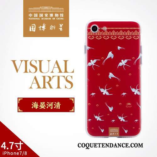 iPhone 8 Coque Étui Art Protection Style Chinois Rouge