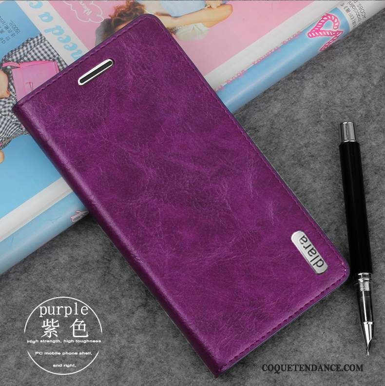 iPhone 8 Coque Étui En Cuir Incassable Violet Protection Tendance