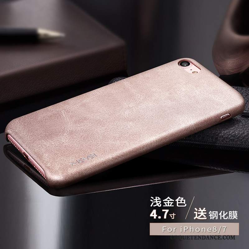 iPhone 8 Coque Étui Étui En Cuir Marron De Téléphone