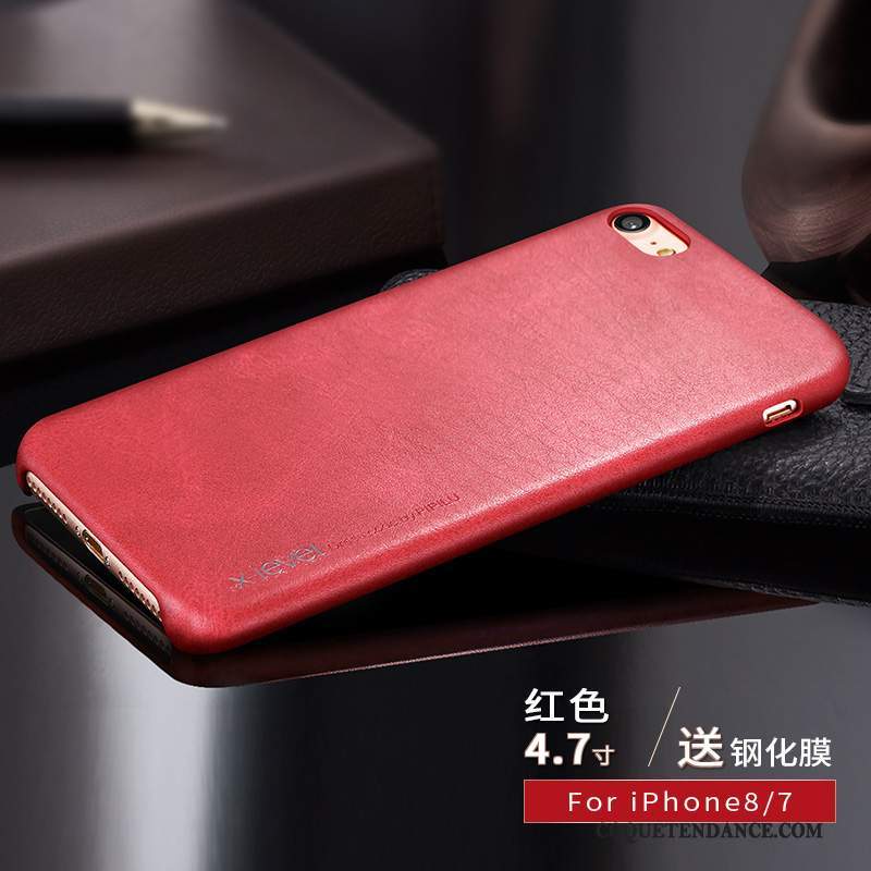 iPhone 8 Coque Étui Étui En Cuir Marron De Téléphone