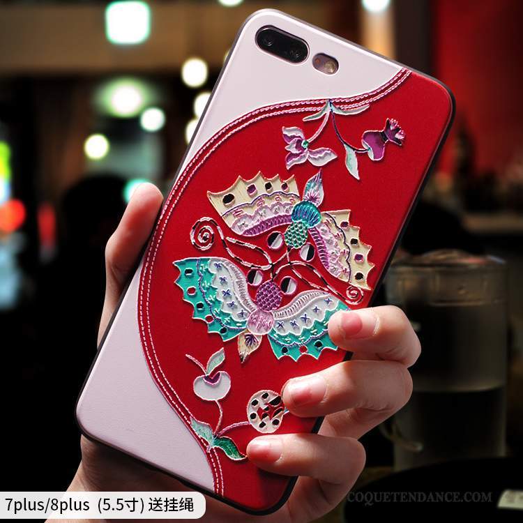 iPhone 8 Plus Coque Créatif Étui De Téléphone Incassable Rouge