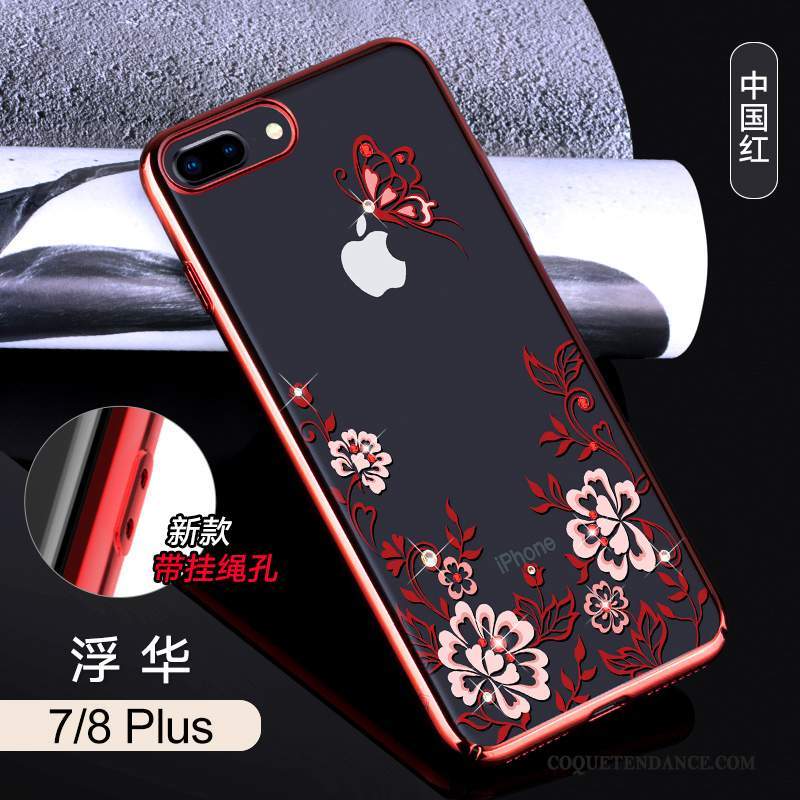 iPhone 8 Plus Coque De Téléphone Tendance Luxe Élégant Rouge